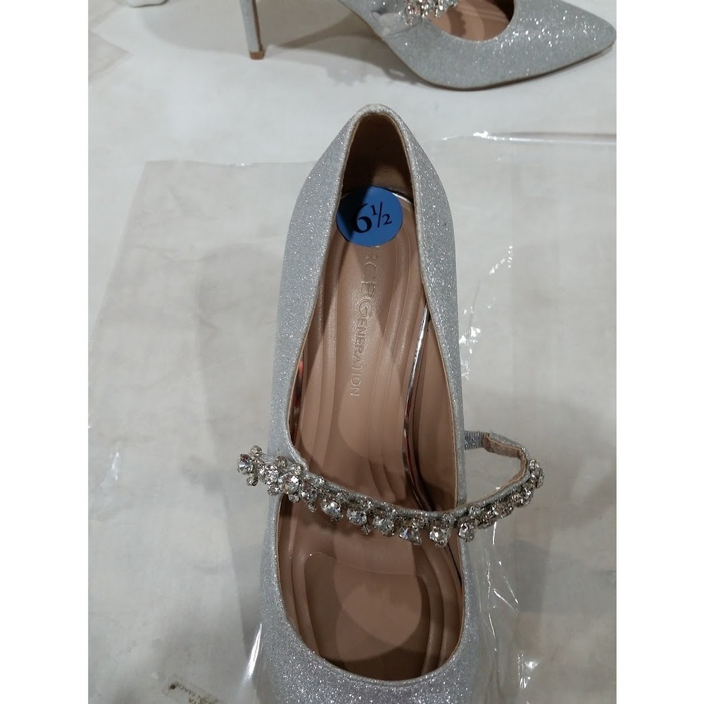 BCBGeneration Silver Glitter Branda Pointed Toe P… - image 2
